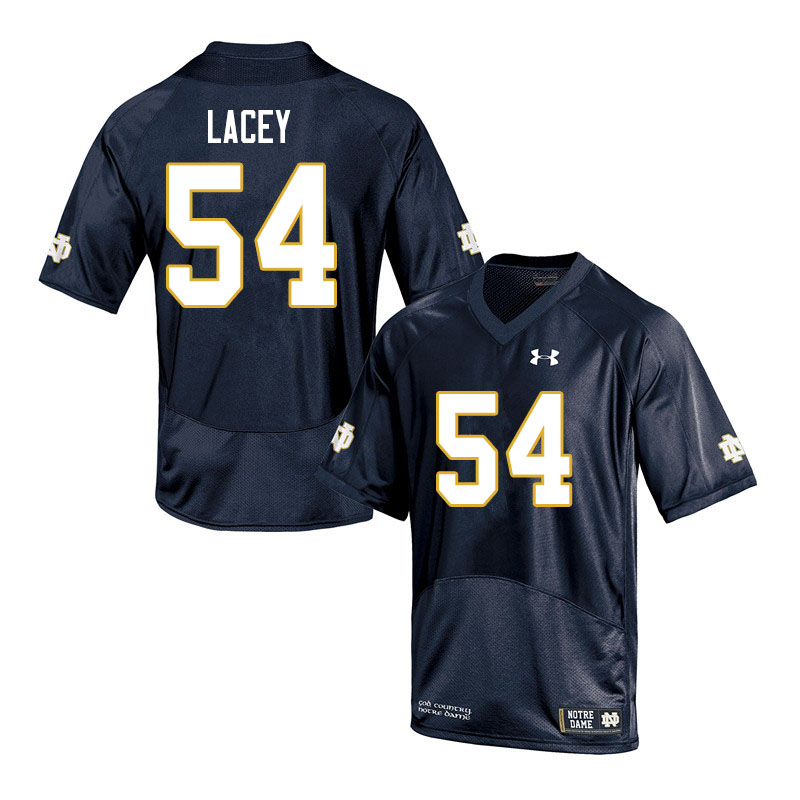 Men's NCAA Notre Dame Fighting Irish #54 Jacob Lacey Stitched College Under Armour Authentic Navy Football Jersey QR10L77ZZ